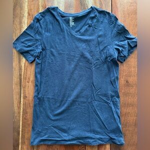 H&M Navy Short Sleeve V-Neck Tee